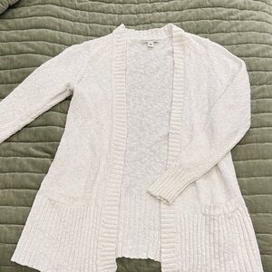 Cozy white front open cardigan sweater